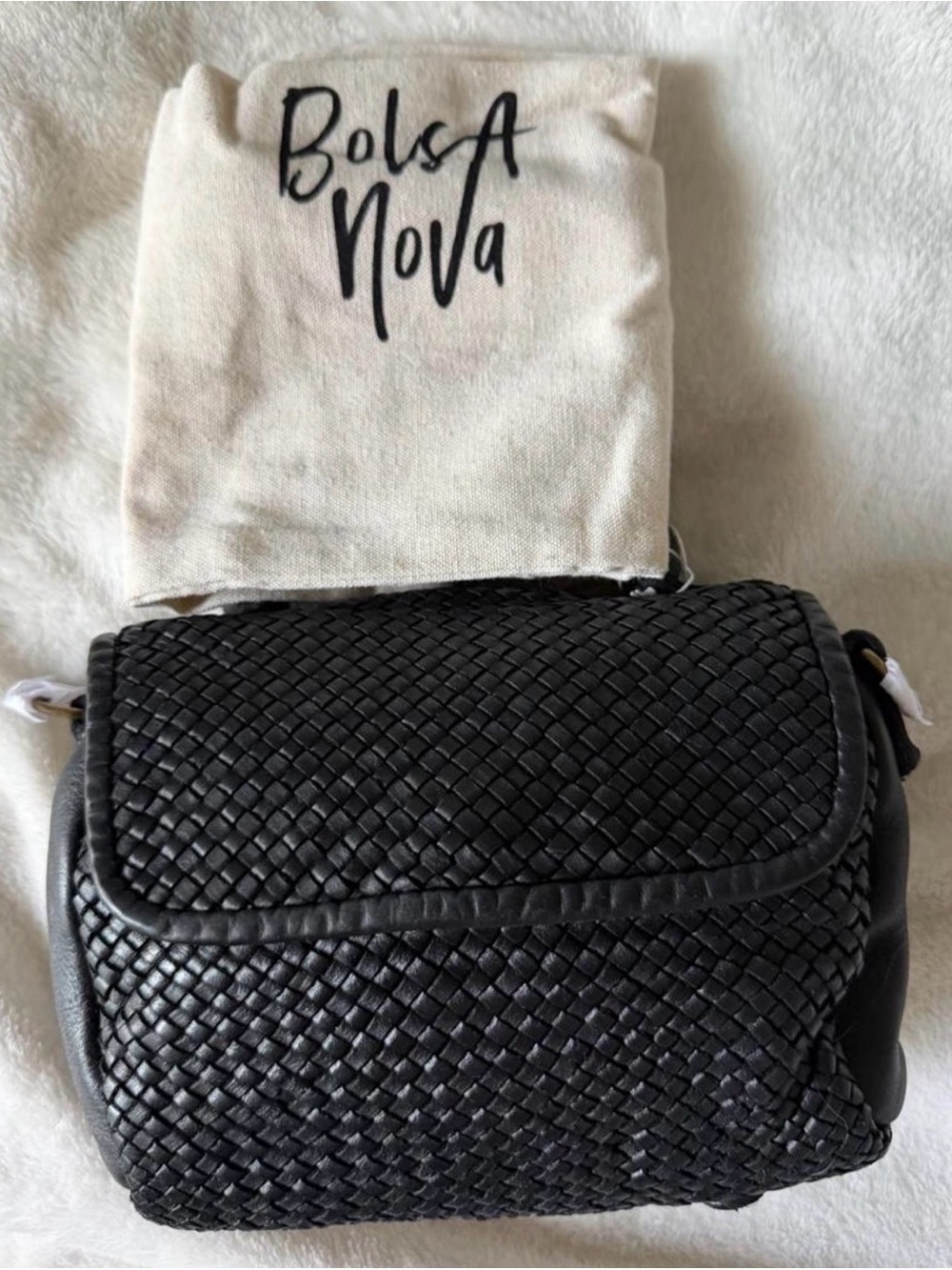 Bolsa Nova Lily Black Italian Crossbody Bag